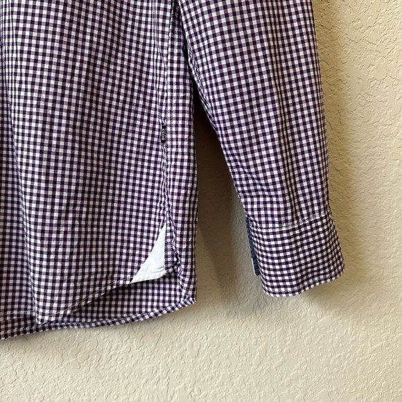 BOSS HUGO BOSS Check / Plaid Print Dress Shirt Purple Regular Fit - Picture 3 of 8